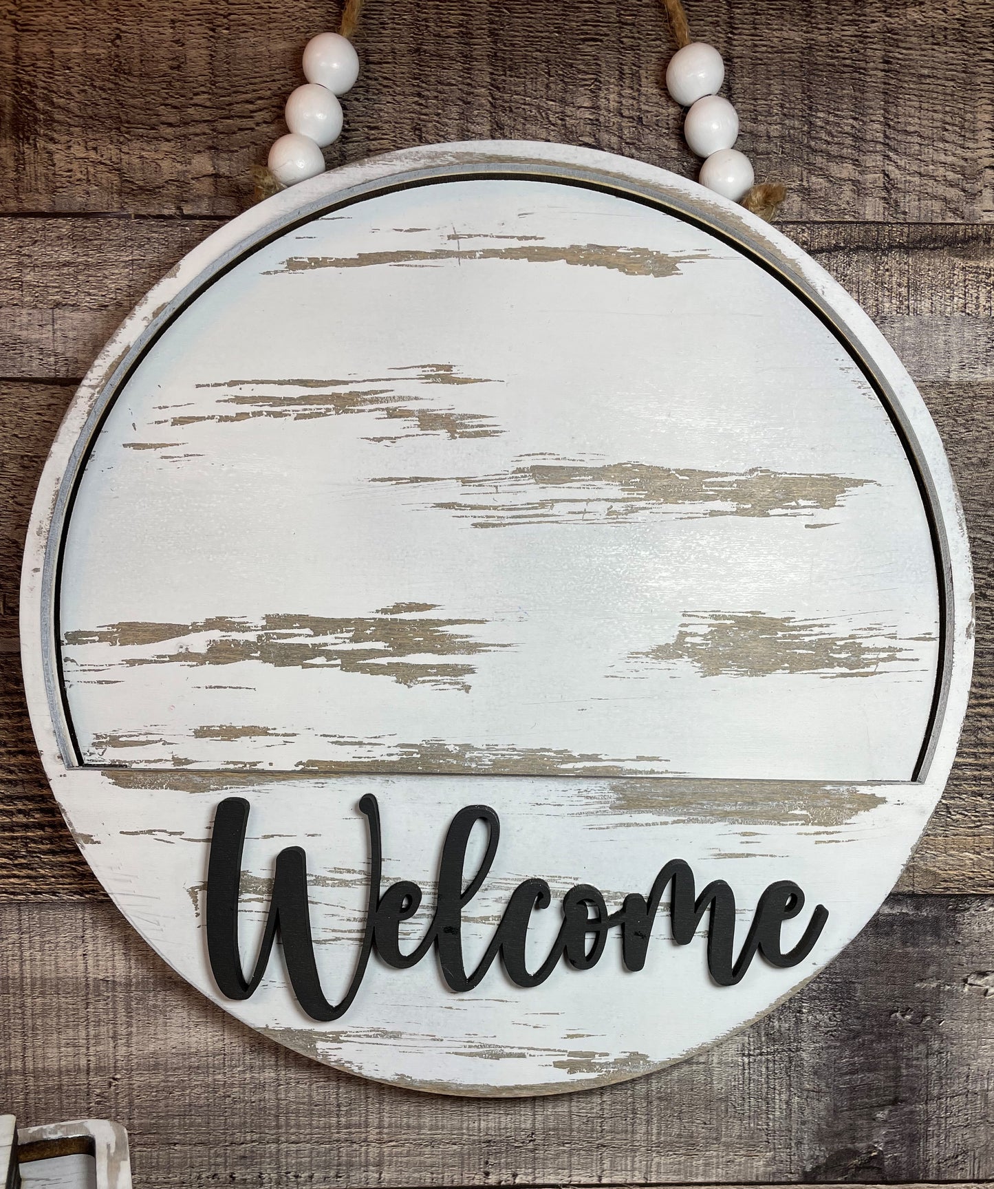 Welcome interchangeable door hanger