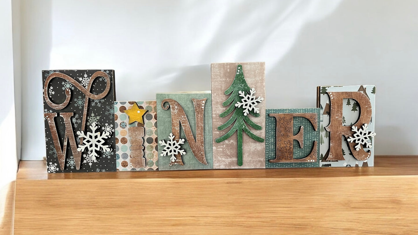 Christmas/Winter Word Blocks