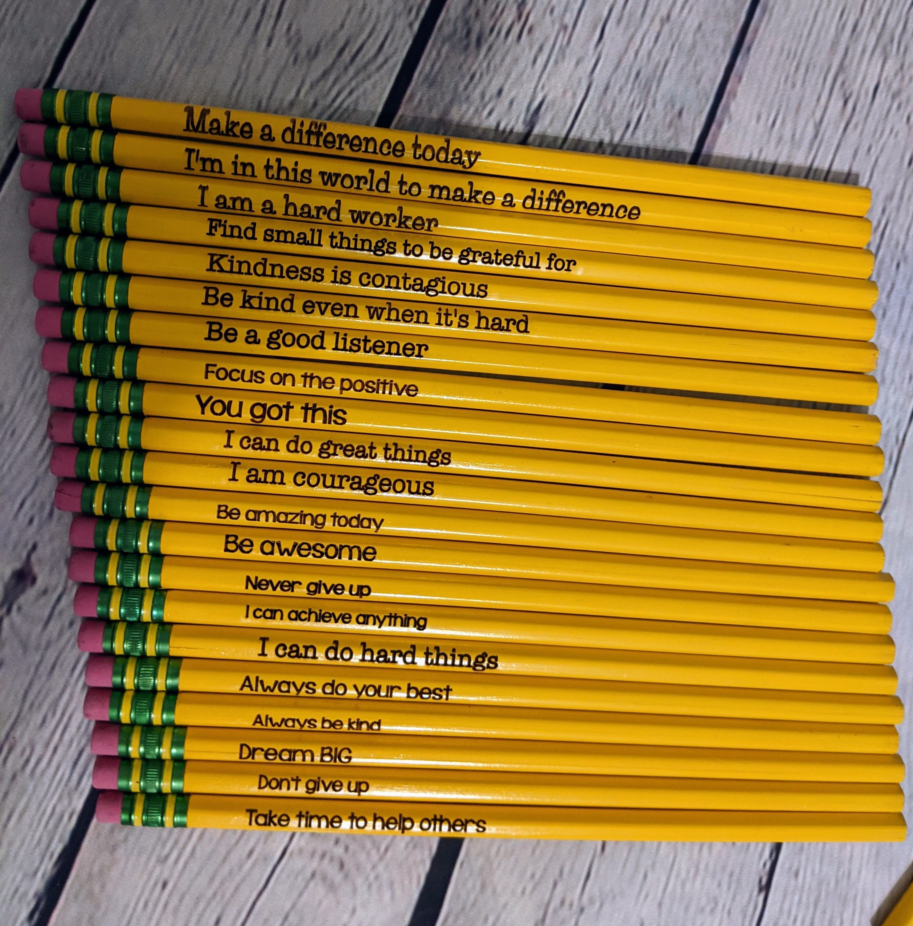 Cuoff Tools Affirmation Pencil Set, Inspirational Pencils, Personalized  Motivational Praise Wooden Pencils, Pencil Set for Sketching and Drawing,  for