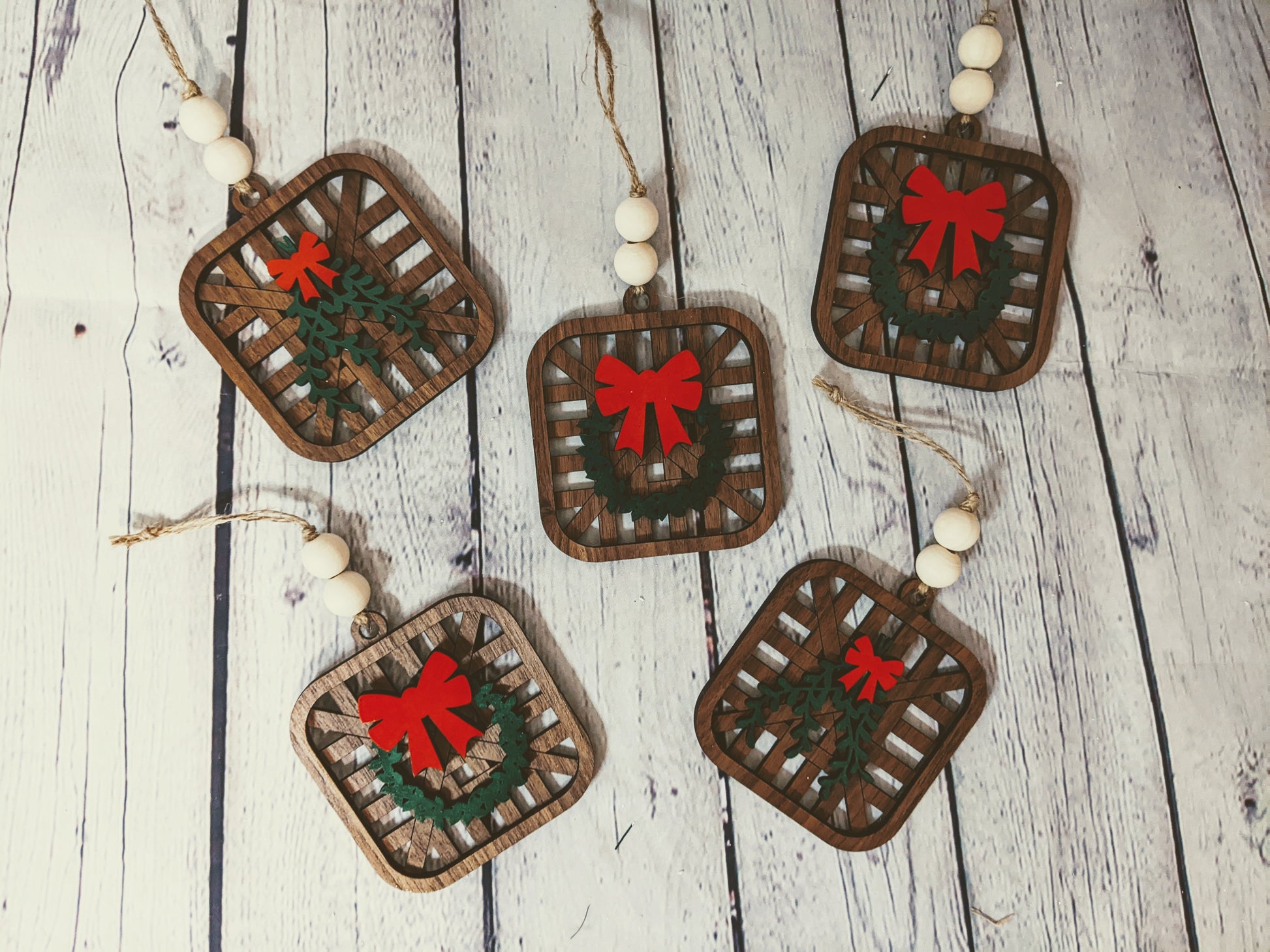 tobacco basket ornaments Christmas Ornament File SVG, Glowforge, Luckyheartdesignsco themed decorations Tobacco Basket Decor