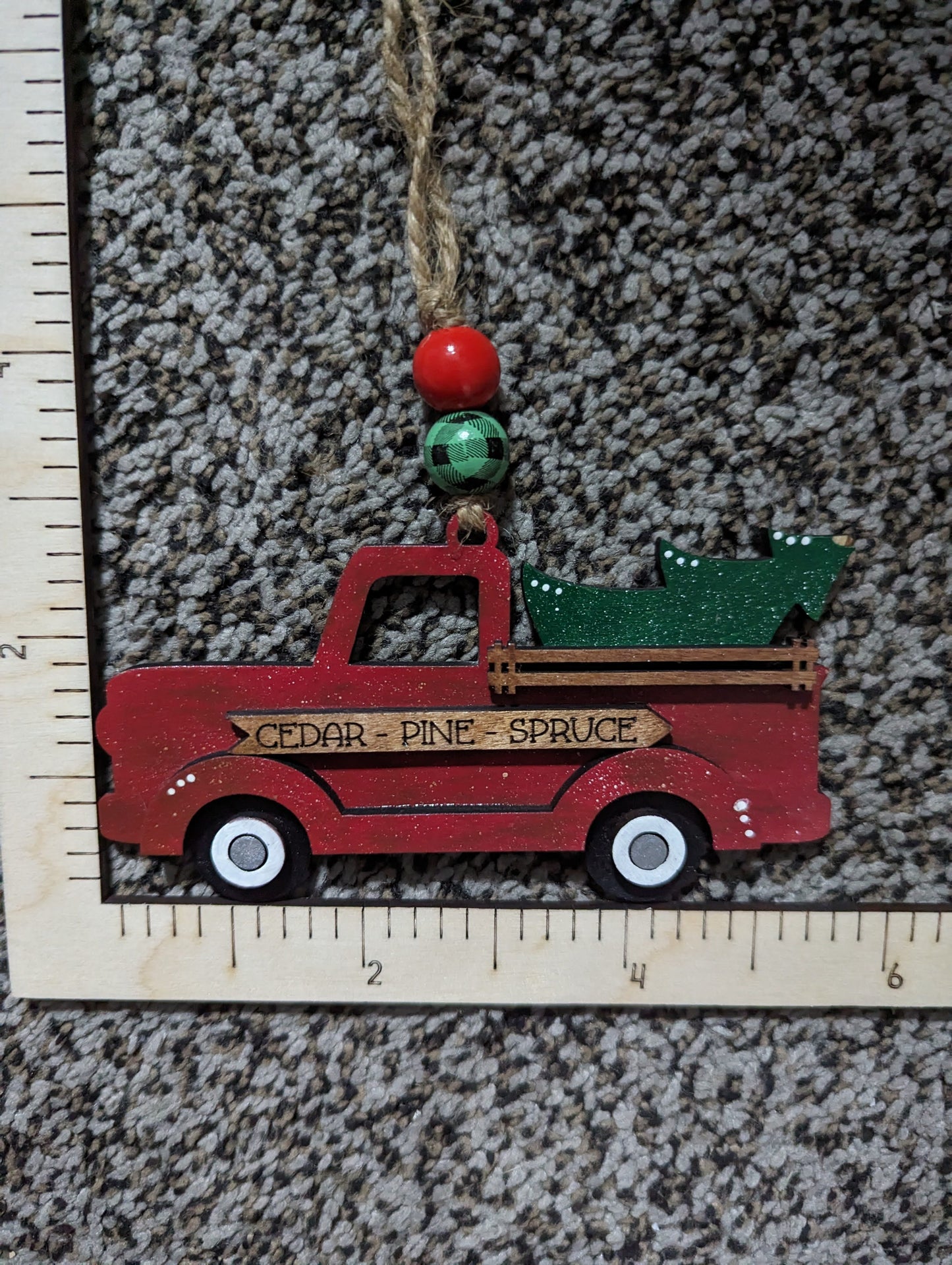 Litte Red Truck and Camper ornaments