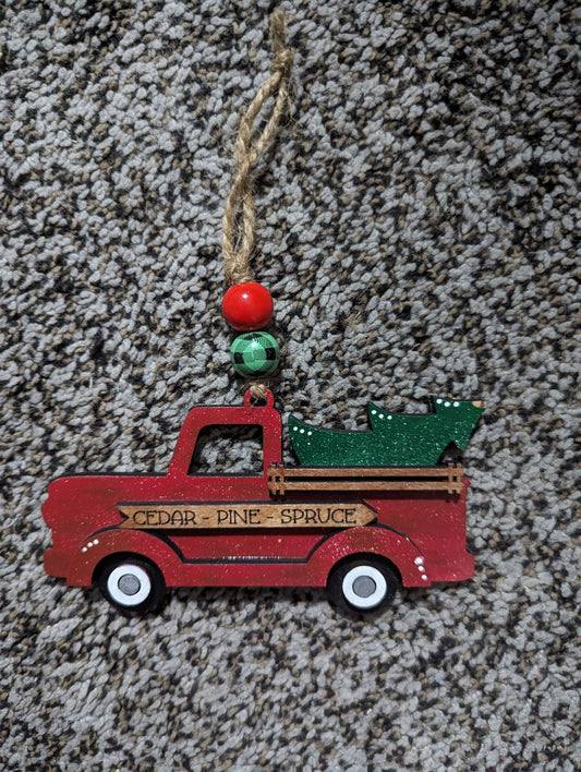 Litte Red Truck and Camper ornaments