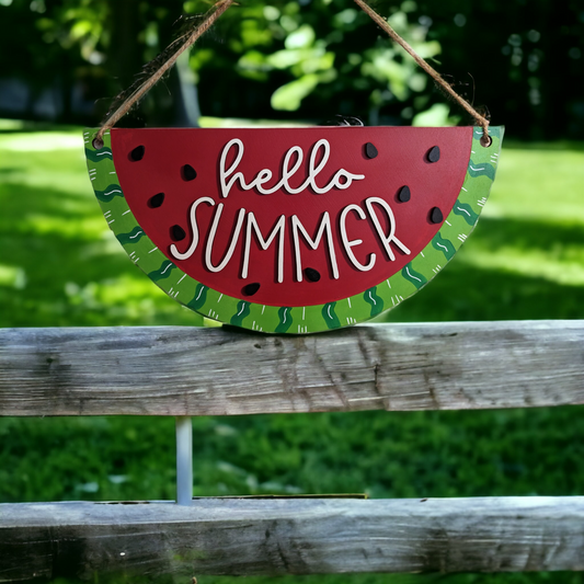 Hello Summer Watermelon Door hanger