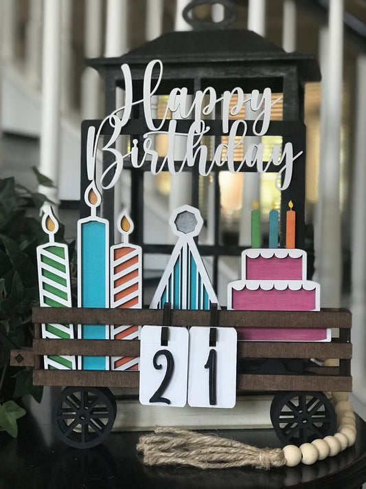 Wagon insert - Happy Birthday